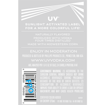 Uv Cherry Flavored Vodka 60 - 375ML