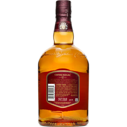 Chivas Regal Blended Scotch 12 Yr 80 No Carton - 1.0L - Back