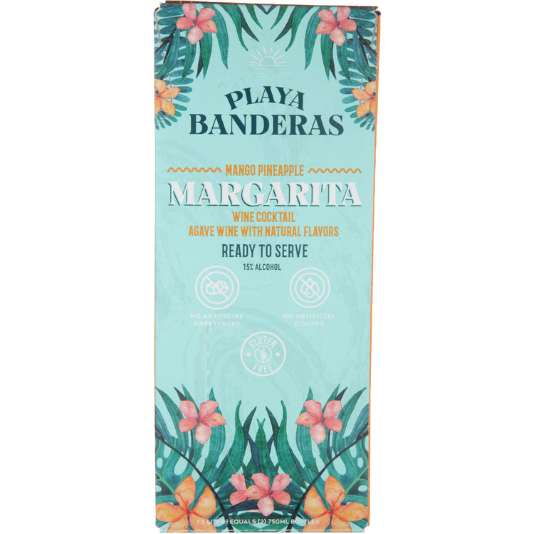 Playa Banderas Mango Pineapple Margarita Wine Based Cocktail - 1.5L - Front Label
