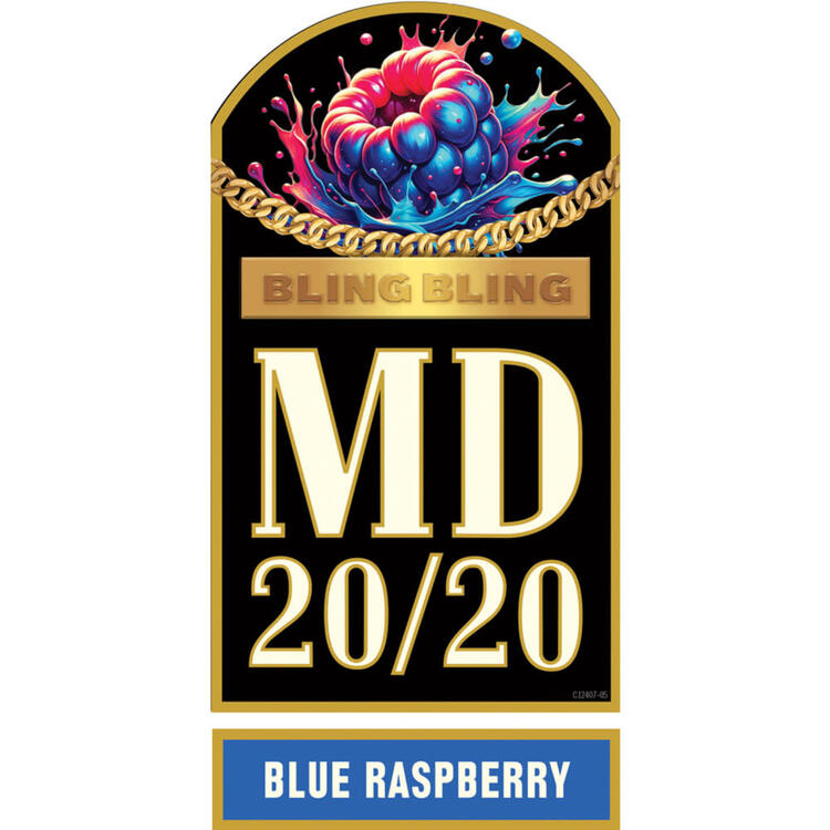 Md 20/20 Blue Raspberry Flavored Wine - 750ML - Front Label