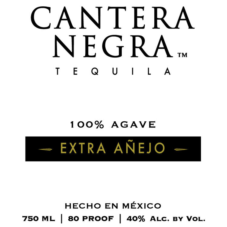Cantera Negra Tequila Extra Anejo 80 - 750ML - Front Label