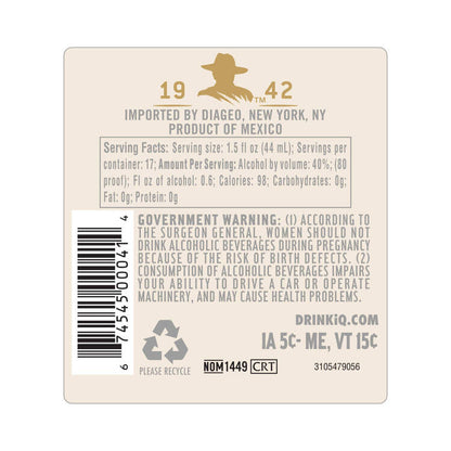 Don Julio Tequila Reposado 80 - 750ML - Back Label