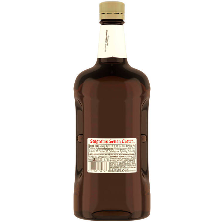 Seagram's Blended American Whiskey 7 Crown 80 - 1.75L - Back
