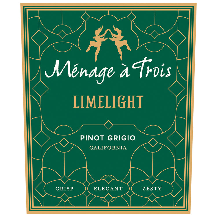 Menage A Trois Pinot Grigio Limelight California - 750ML - Front Label