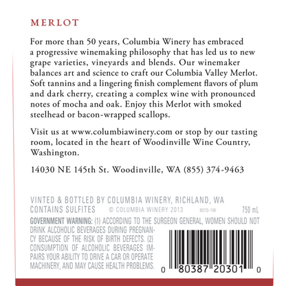 Columbia Winery Merlot Columbia Valley - 750ML