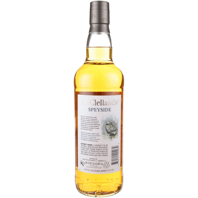 Mcclelland's Single Malt Scotch Speyside 80 - 750ML - Back