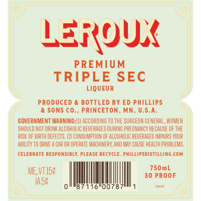 Leroux Triple Sec 30 - 750ML