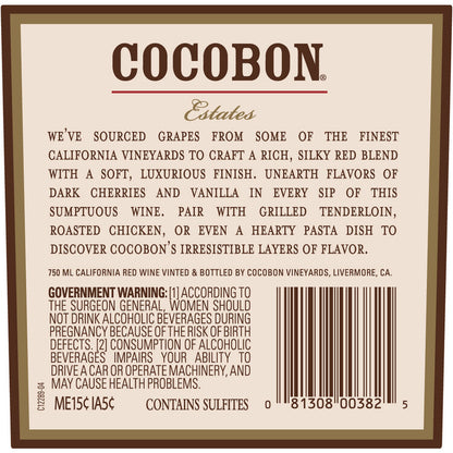 Cocobon Red Blend California - 750ML - Back