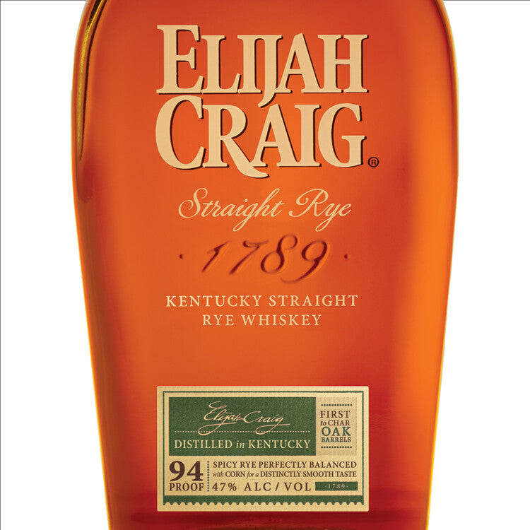 Elijah Craig Straight Rye Whiskey 94 - 750ML - Front Label