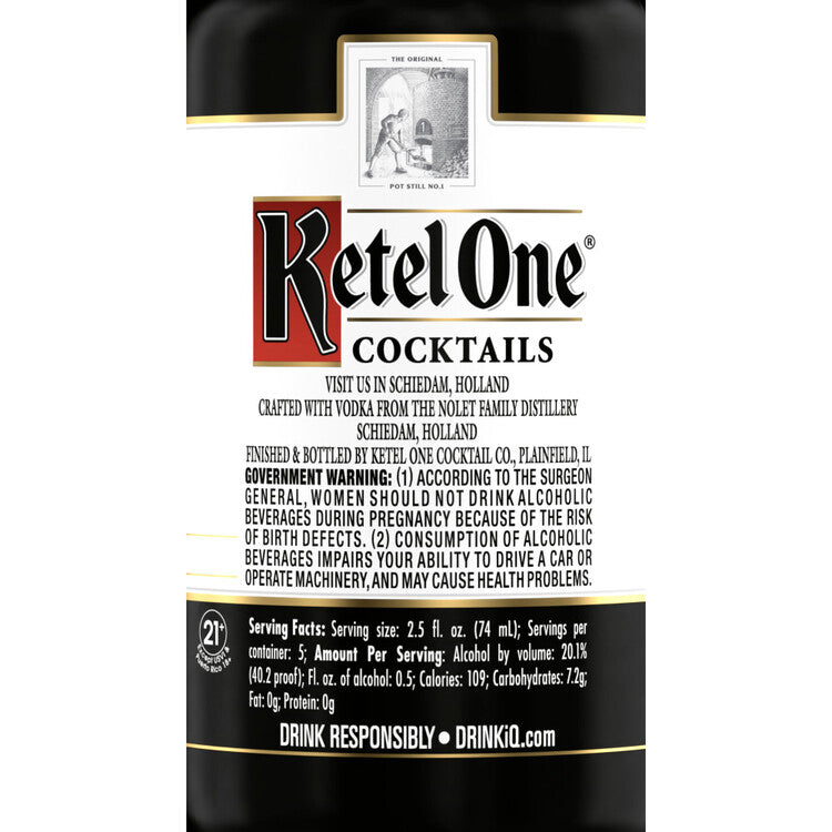 Ketel One Cocktail Espresso Martini Collection 40.2 - 375ML - Back Label