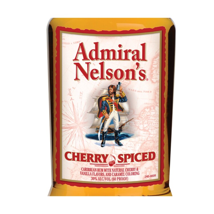 Admiral Nelson's Cherry Spiced Rum 60 - 1.75L - Front Label