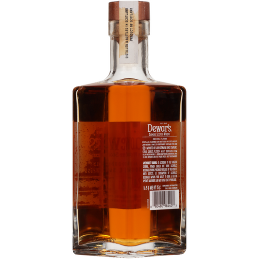 Dewar's Blended Scotch Double Double Aged 21 Yr 92 - 375ML - Back