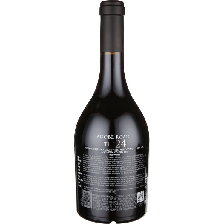 Adobe Road Red Wine The 24 Sonoma County 2021 - 750ML - Back