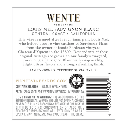 Wente Vineyards Sauvignon Blanc Louis Mel Central Coast - 750ML
