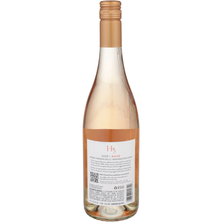 H3 Rose Wine Horse Heaven Hills 2022 - 750ML - Back