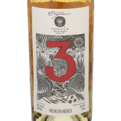 123 Tequila Anejo 80 - 375ML - Front Label