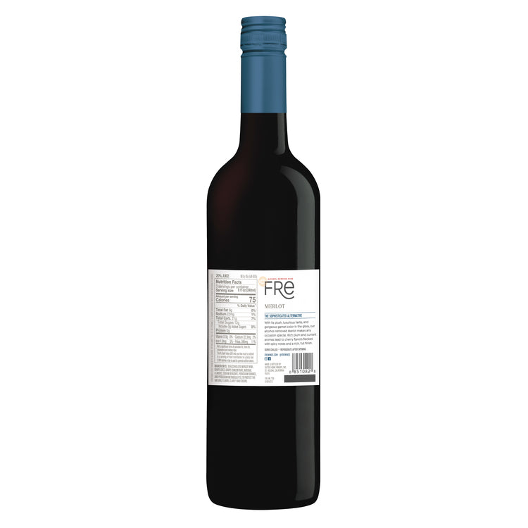 Fre Merlot Alcohol Removed - 750ML - Back