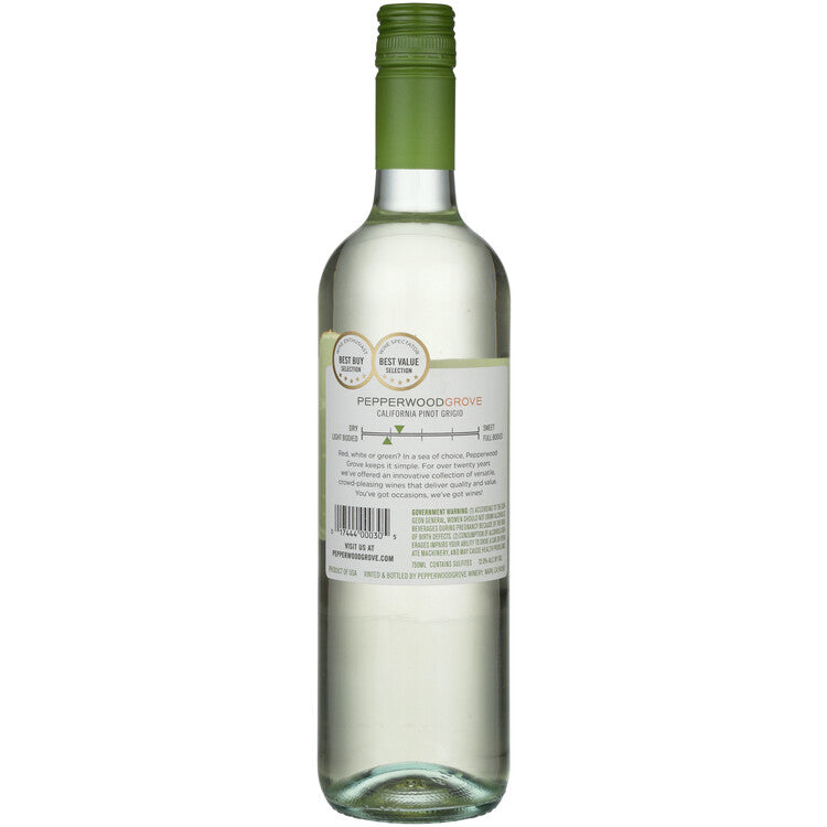 Pepperwood Grove Pinot Grigio International - 750ML - Back