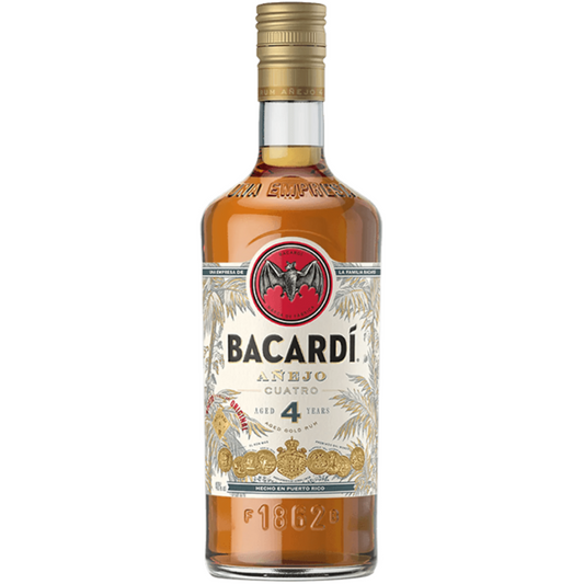 Bacardi Aged Rum Anejo Cuatro 4 Yr 80 - 750ML - Front