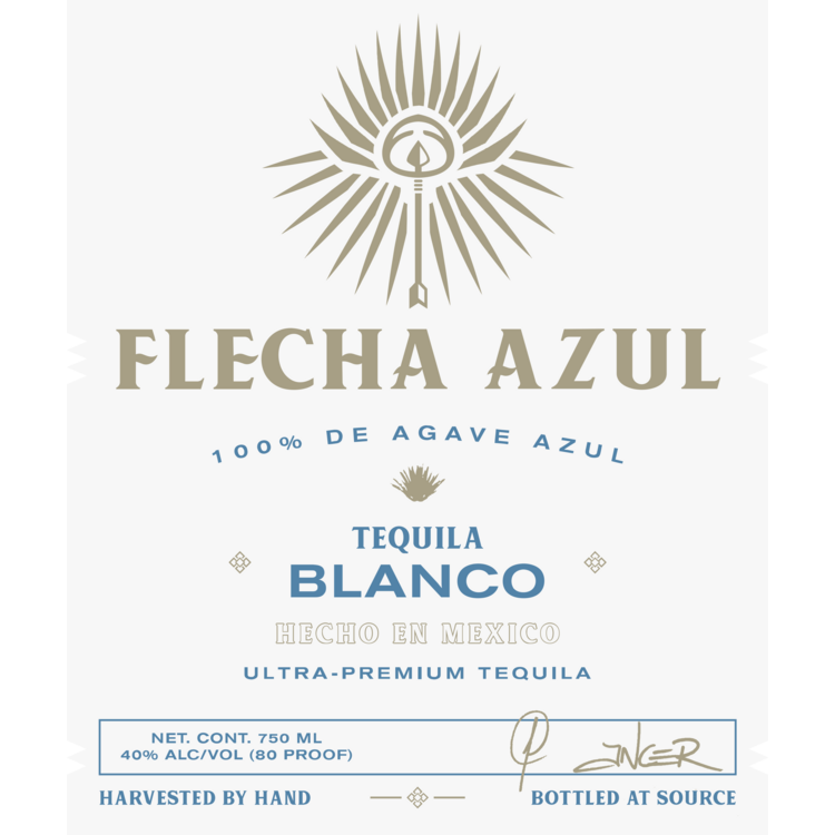 Flecha Azul Tequila Blanco 80 - 750ML - Front Label