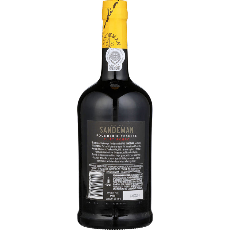 Sandeman Porto Founder's Reserve W/ Gift Carton - 750ML - Back