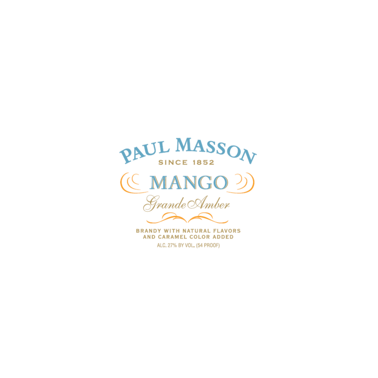 Paul Masson Mango Flavored Brandy Grande Amber 54 - 200ML - Front Label
