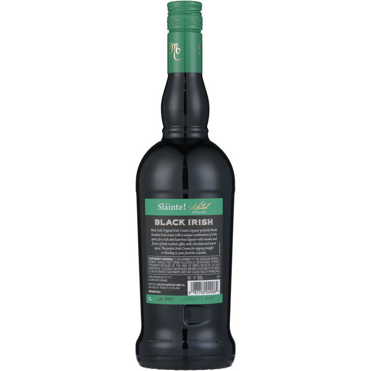 Black Irish Cream Liqueur Irish Cream 34 - 750ML - Back