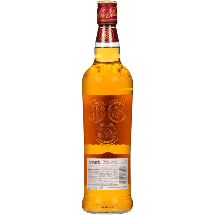 Dewar's Blended Scotch White Label 80 - 750ML - Back