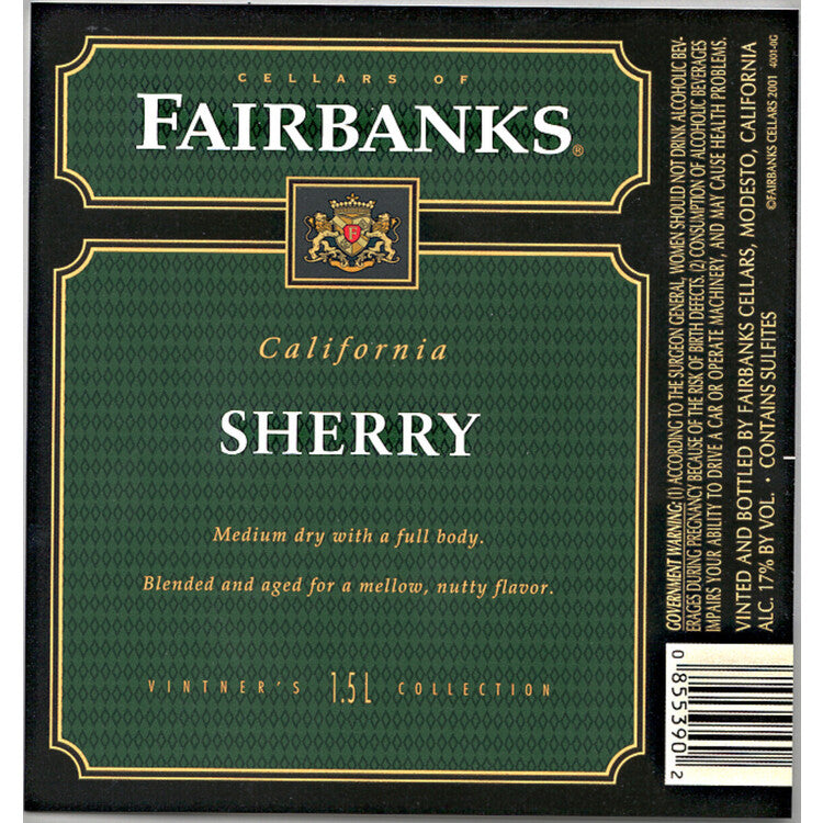 Fairbanks Sherry California - 1.5L - Back