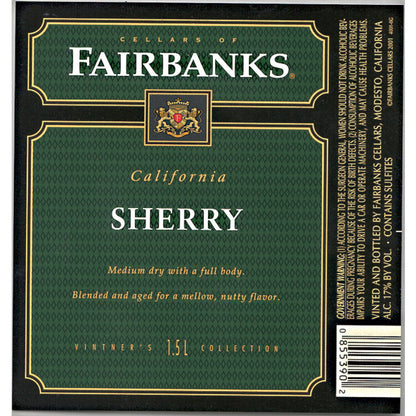 Fairbanks Sherry California - 1.5L - Back