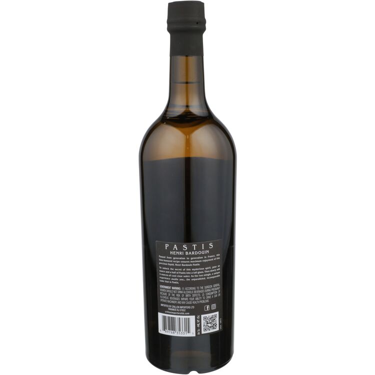 Henri Bardouin Pastis 90 - 750ML - Back