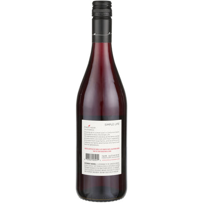 Simple Life Pinot Noir California - 750ML - Back