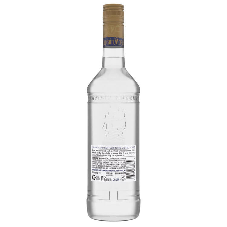 Captain Morgan Light Rum Signature White Caribbean Rum 80 - 1.0L - Back