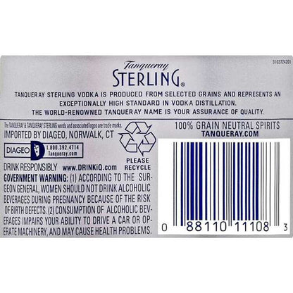 Tanqueray Vodka Sterling 80 - 1.75L - Back Label