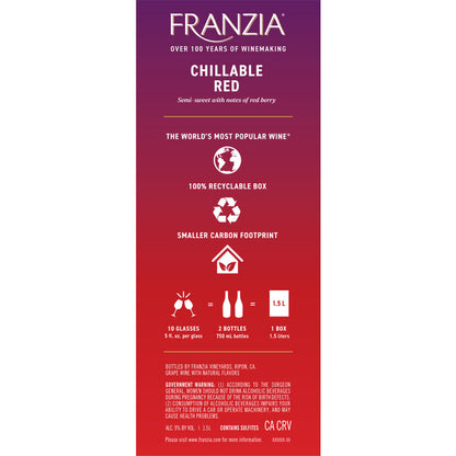 Franzia Chillable Red American - 1.5L - Back