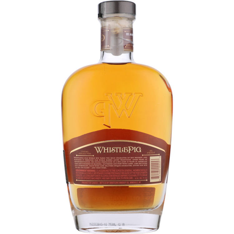 Whistlepig Straight Rye Whiskey Old World 12 Yr 86 W/ Gift Canister - 750ML - Back