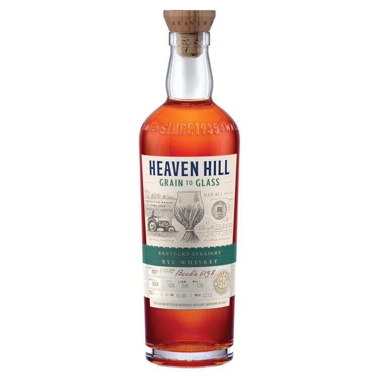 Heaven Hill Straight Rye Whiskey Grain To Glass 123.2 - 700ML - Front