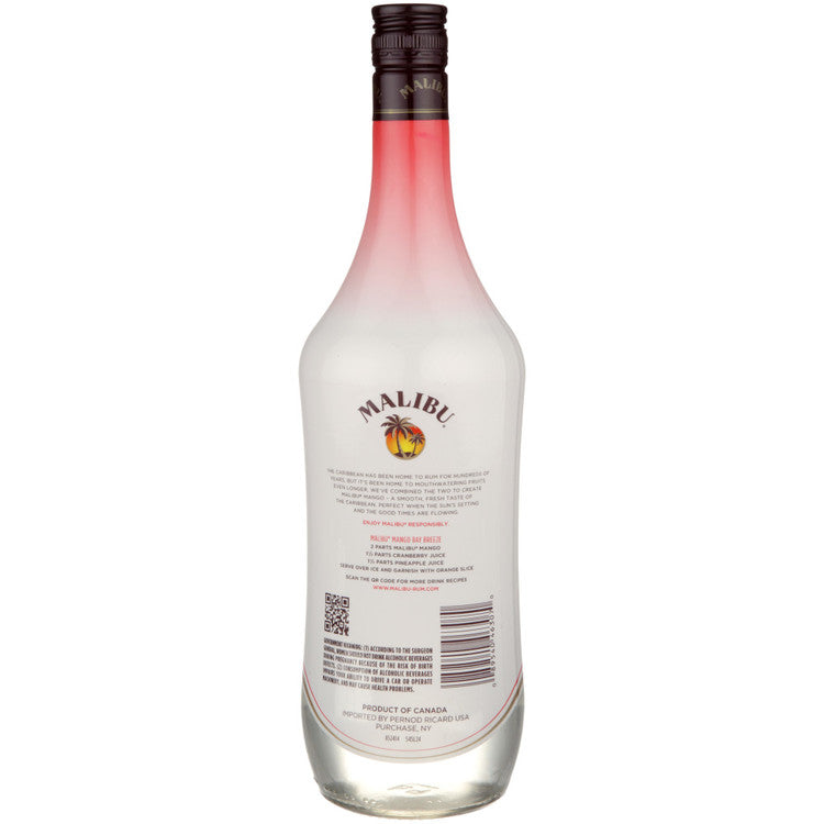 Malibu Mango Flavored Rum 42 - 1.0L - Back