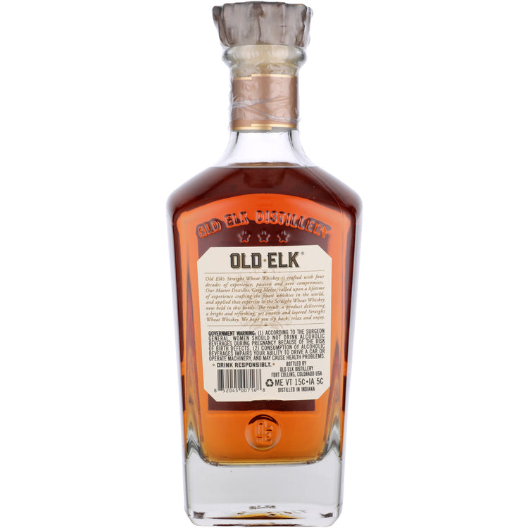 Old Elk Straight Wheat Whiskey 6 Yr 100 - 750ML - Back