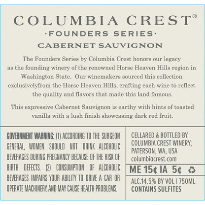 Columbia Crest Cabernet Sauvignon Founders Series Horse Heaven Hills 2 - 750ML
