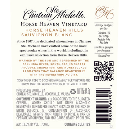 Chateau Ste. Michelle Sauvignon Blanc Horse Heaven Vineyard Horse Heav - 750ML