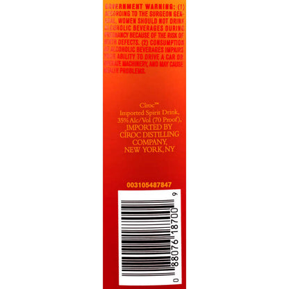 Ciroc Summer Citrus Flavored Vodka 70 - 1.0L - Back Label