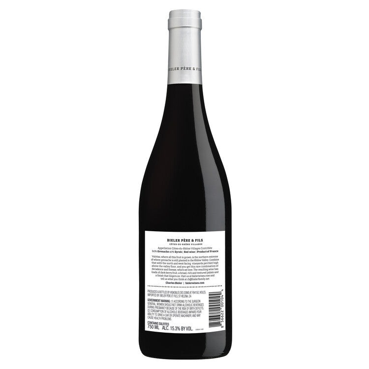 Bieler Pere & Fils Cotes Du Rhone Villages Valreas Rouge La Jassine 20 - 750ML - Back