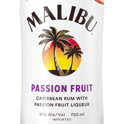 Malibu Passion Fruit Flavored Rum 42 - 750ML - Front Label