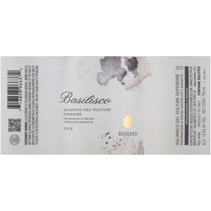 Basilisco Aglianico Del Vulture Superiore 2013 - 750ML - Front Label