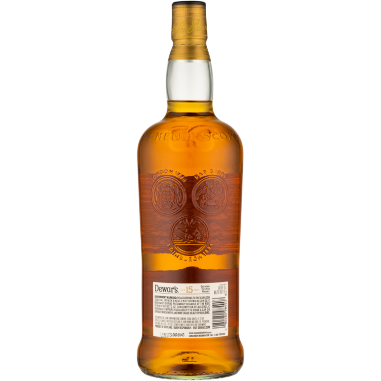 Dewar's Blended Scotch Special Reserve Blend The Monarch 15 Yr 80 - 1.0L - Back