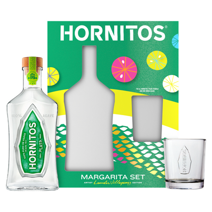 Hornitos Tequila Plata 80 W/ Rocks Glass '24 - 750ML