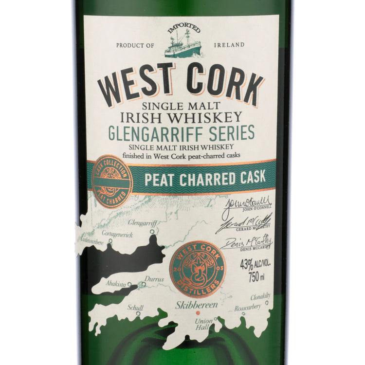 West Cork Single Malt Irish Whiskey Glengarriff Series Peat Charred Ca - 750ML - Front Label