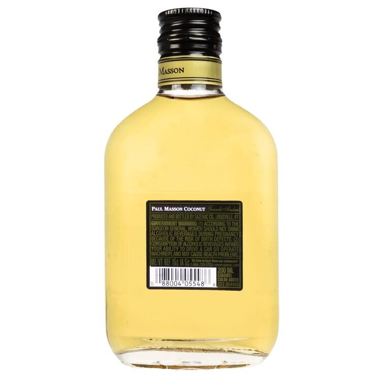 Paul Masson Coconut Flavored Brandy Grande Amber 54 - 200ML - Back
