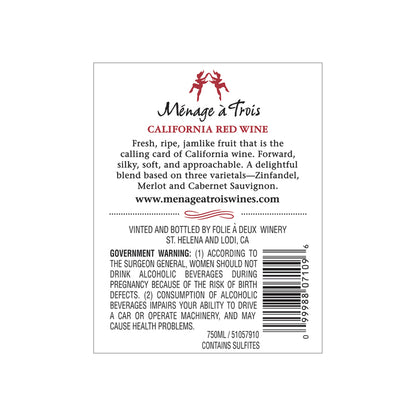 Menage A Trois Red Wine California - 750ML